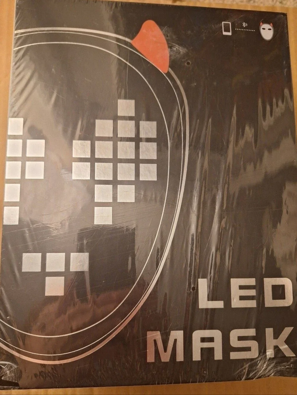 LED Mask Halloween Light Up App Control Customizable Glowing Cosplay Mask NEW